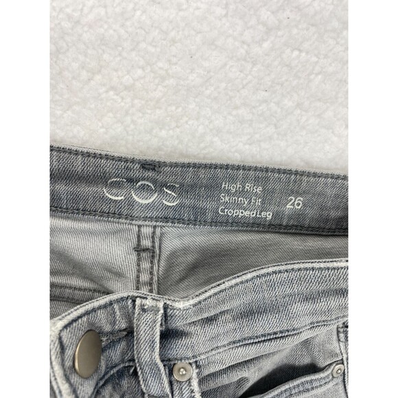 COS High Rise Skinny Cropped Jeans Women’s Size 26 Gray Stretch Casual Denim - Picture 10 of 11